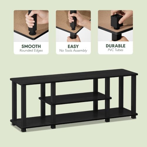 Furinno TURN-S-TUBE 3-Tier Toolless Assembly TV Stand, Americano - Image 6