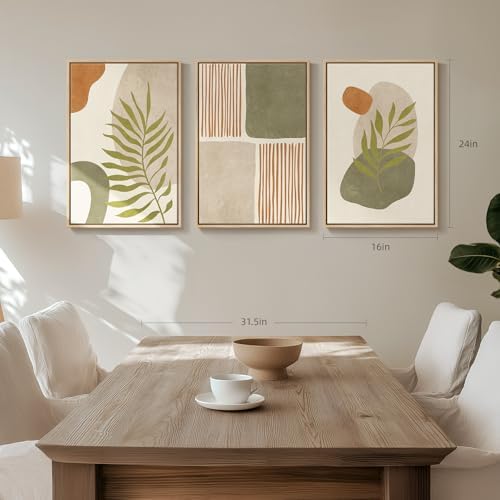 Framed Green Mid Century Modern Boho Abstract Wall Art Bedroom, 16x24 Inch - Image 4
