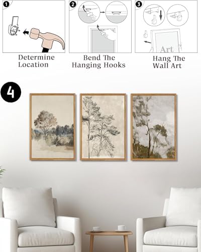 UPWOIGH Neutral Tree Framed Wall Art Set of 3, 16 x 24 Inch - Image 5