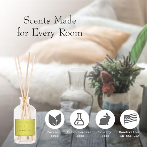 K. Hall Designs Lemon Sage Boxed Diffuser Kit, Citrus & Herbaceous Scent - Image 2