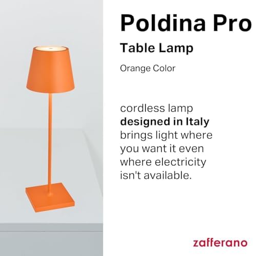 Zafferano, Poldina Pro, Rechargeable Cordless Lamp, Orange - Image 3