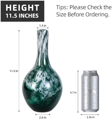 KAMMAK Glass Vase,Colored Hand Blown Decorative Vase - Image 2