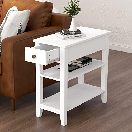 ChooChoo Side Table Living Room with Drawer and Shelf by ChooChoo