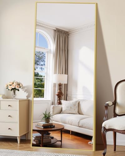 76"x34" Floor Mirror Full Length - Standing Mirror with Aluminum Alloy Frame, Large Body Mirror for Bedroom, Living Room, Wall Mounted or Leaning - Image 6