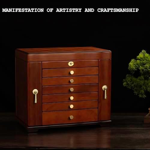 Solid Wood Jewelry Box, 9-Layer Large Jewelry Organizer for Women - Image 6