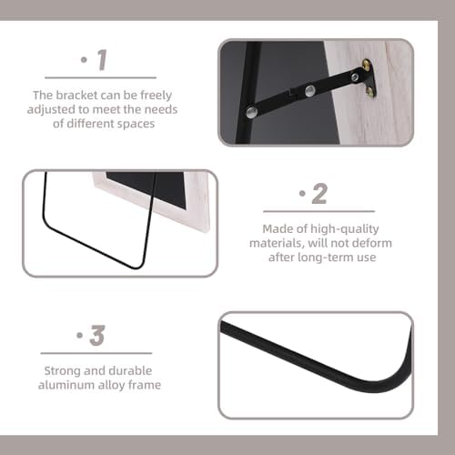 ZHUNFA Arched Full Length Mirror with Solid Wood Frame - Image 4