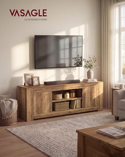 VASAGLE TV Stand with Storage, Farmhouse Entertainment Center for 80'' TV - Image 2
