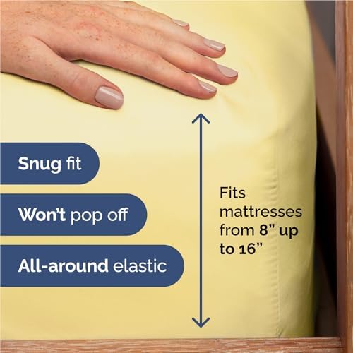 Full Size 4 Piece Sheet Set - Comfy Breathable & Cooling Sheets - Yellow - Image 3