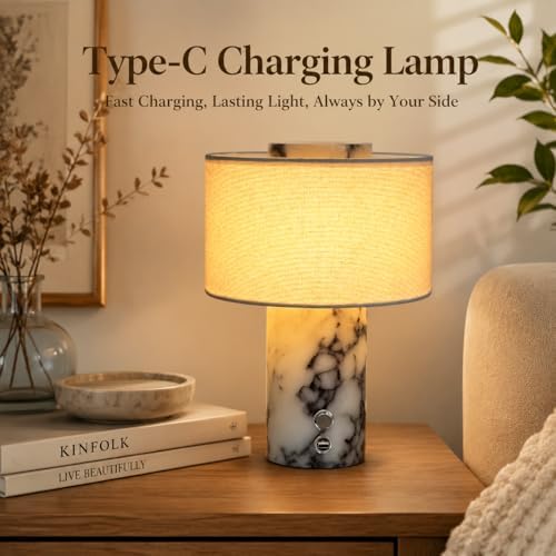Marble Lamp, Lamps Rechargeable Modern Decorative Touch Dimmable Cordless Design Bedside Lamp for Home Decor, Bedroom, Living Room - Image 4