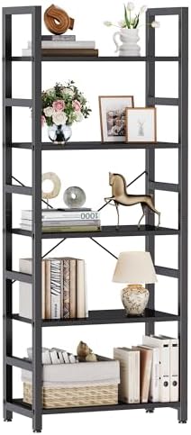 DUMOS 5-Tier Bookshelf, Modern Tall Bookcase Book Shelf by DumosLifestyle