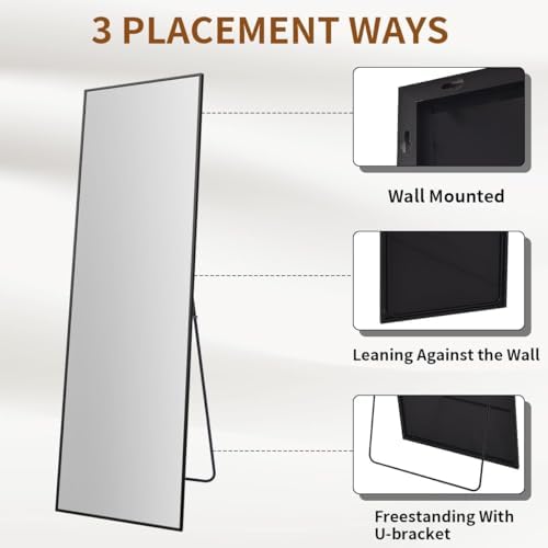 VooBang Mirror Full Length, 18" x 58" Floor Mirror with Stand - Image 6