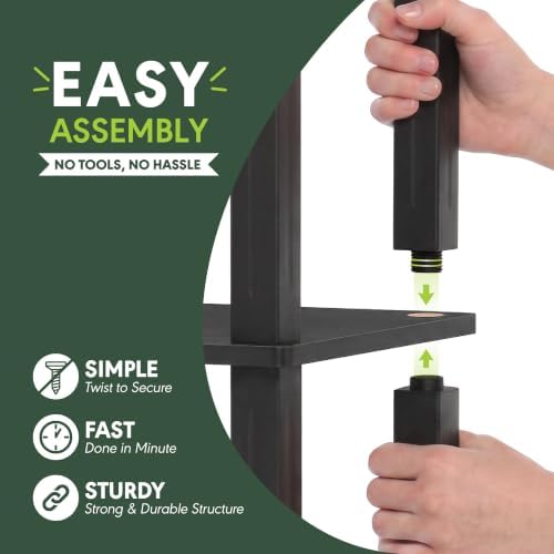 Furinno TURN-S-TUBE 3-Tier Toolless Assembly TV Stand, Americano - Image 5