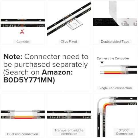 BTF-LIGHTING 9.8FT WS2811 Smart IC RGB DC24V FCOB COB LED Strip Light - Image 6