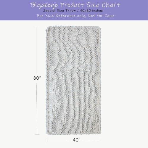 Bigacogo Chunky Knit Throw Blanket for Couch, 40x80 inches, Chocolate - Image 2
