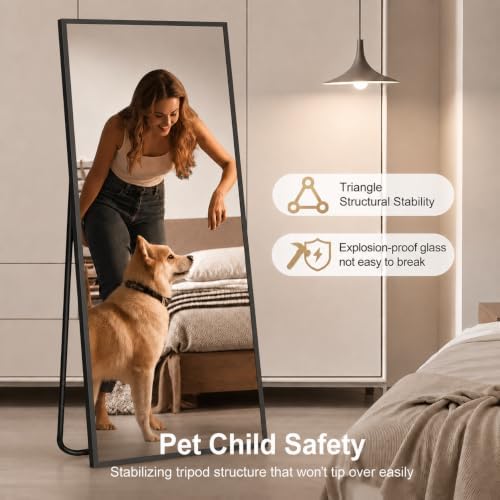 Simple Deluxe Full Length Mirror, 68"x25"Large Floor Mirrors, for Wall Door Bedroom Bathroom Living Room (Black) - Image 4