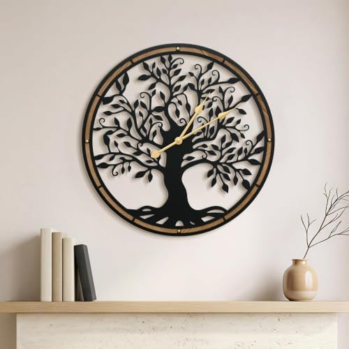Micasso Large Wall Clocks Decorative: 24 Inch Tree of Life Battery Operated by Micasso