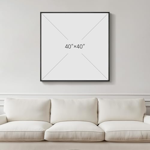 Extra Large Framed Black White Abstract Wall Art for Living Room, 40x40 In - Image 3