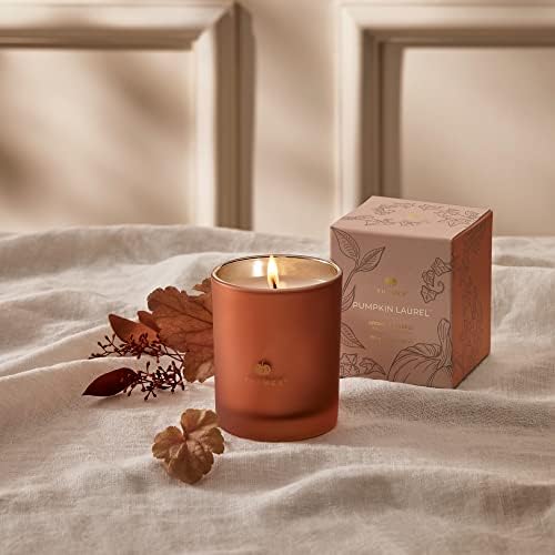 Thymes Scented Candles for Home Decor - Luxury Home Fragrance Gifts for Women & Men - Fall Candles with Creamy Pumpkin, Nutmeg, & Cinnamon - Burnt Orange (Pumpkin Laurel, 6.5 oz) - Image 2