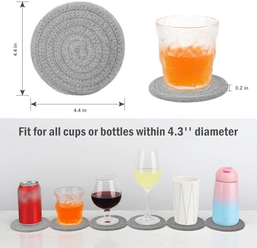 Woven Drink Coasters with Holder, Coasters for Drinks Set of 10 - Image 2