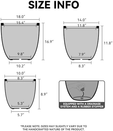 Kante Large Round Bowl CON Gray Concrete Planter 18" Dia, Outdoor - Image 2