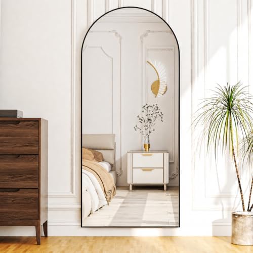 Simple Deluxe Arched Full Length Mirror, 68"x25"Large Floor Mirrors, for Wall Door Bedroom Bathroom Living Room (Black) - Image 5
