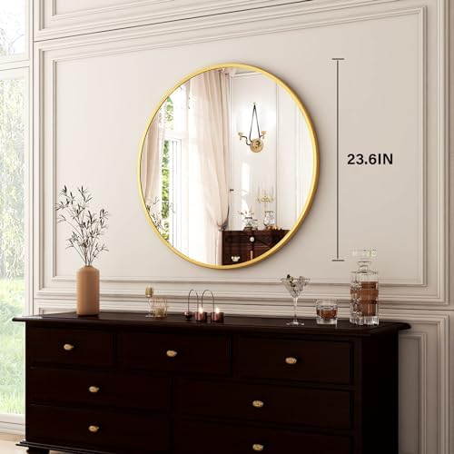 HARRITPURE 24 Inch Round Mirror Gold Circle Bathroom Mirror - Image 7