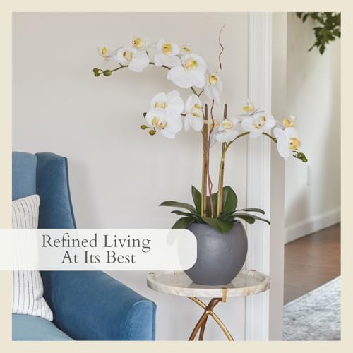 CG Hunter, Faux White Orchid Plant, 25 in, Grey, Home Decor - Image 6