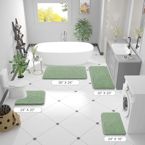 OLANLY Large Bathroom Rugs 47x32, Extra Soft Absorbent Chenille Bath Rugs - Image 2