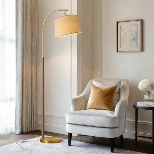 62.5" Wood Floor Lamps for Living Room with Foot Switch Tall Standing Lamp by G-SAFAVA