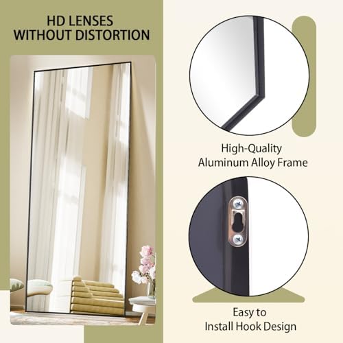 BEAUTYPEAK Full Length Mirror with Stand, 56"x21" Floor Mirror - Image 5