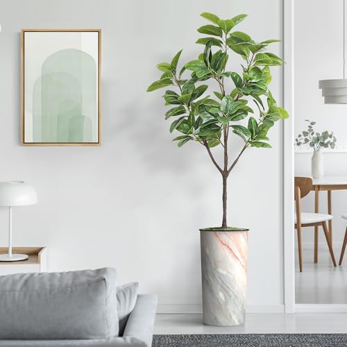 Artificial Tree in Modern Granite Effect Planter, Fake Magnolia Tree for Indoor and Outdoor Home Decoration - 70" Overall Tall (Plant Pot Plus Tree) - Image 3