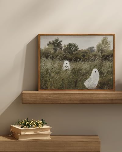 InSimSea Vintage Halloween Ghosts Wall Art Decor, Small Framed Canvas Art - Image 2