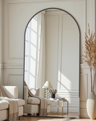 82"x44" Arched Full Length Mirror with Stand,Full Body Floor Mirror - Image 2