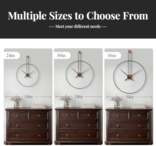 Cuspin 36 Inch Large Wall Clock, Modern Black Metal Clocks for Living Room - Image 6