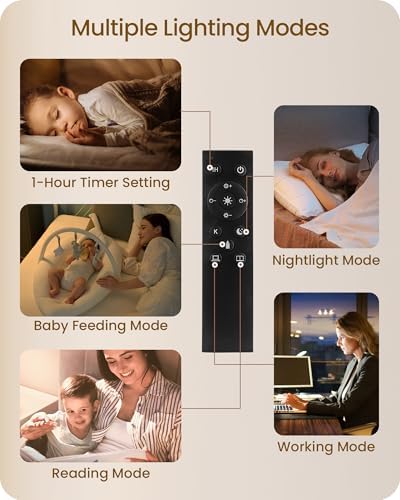 Modern Dimmable Floor Lamp for Living Room, Corner Tall Lamp with Fabric Shade, LED Bulb Included, Arched Reading Light with Remote Control and Foot Pedal, Beige and Gold DE11LD05 - Image 5