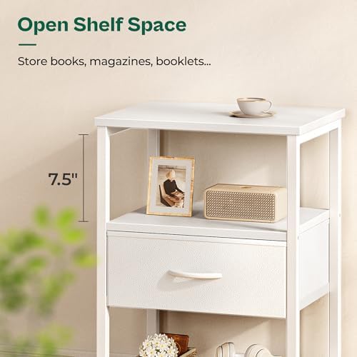 Huuger Nightstand Set of 2, Night Stand with Fabric Drawer, Mesh Shelf - Image 3