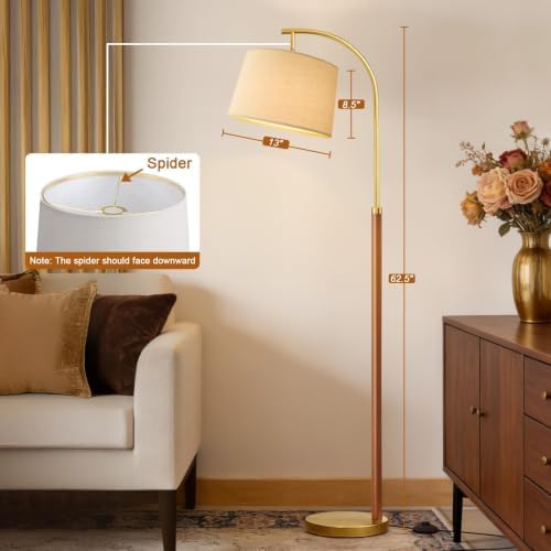 Real Wood Floor Lamps for Living Room Bedroom 62.5" Mid Century Modern Lamp - Image 6