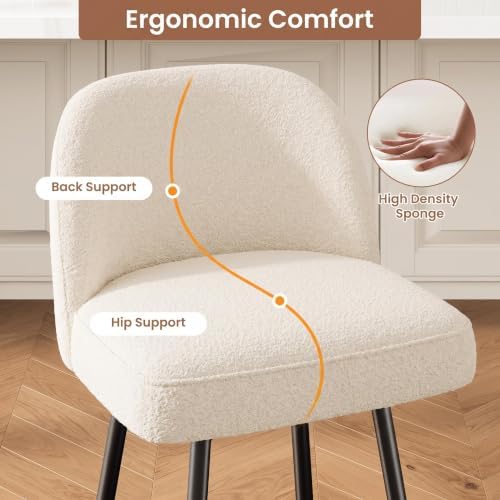 Garvee 26'' Bar Stools Set of 4, Counter Stools with Back & Thick Cushion - Image 4