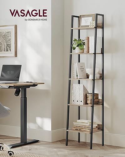VASAGLE Bookshelf, 5-Tier Narrow Bookcase, Ladder Shelf - Image 3