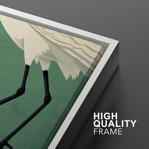 SIGNWIN Framed Canvas Print Wall Art Set Funny Crane Playing Golf Whimsical Bird Illustrations Modern Art Rustic Minimal for Living Room, Bedroom, Office - 16"" x24 x2 White - Image 5
