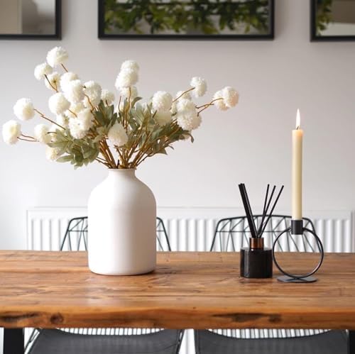 SilkSerenade Large White Matte Flower Vase for Bedroom Kitchen Living Room Table, Contemporary Farmhouse Decorative Arlo Flowers Iron Vases, Rustic Tall Earthy Wabi Sabi Modern Centerpieces Home Decor - Image 2