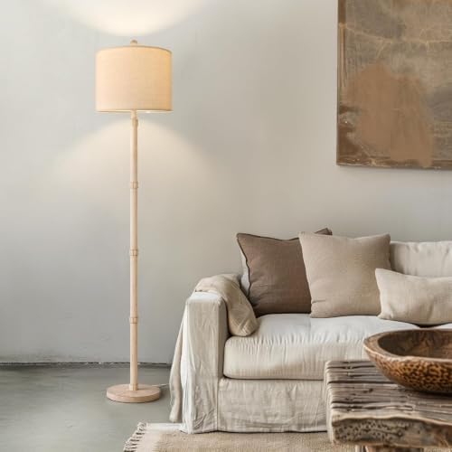 BOBOMOMO Retro Farmhouse Floor Lamp Rotary Switch, 62" Resin Vintage Floor Lamp, Rustic Tall Floor Lamps for Living Room, Corner, Bedroom, Office(Without Bulb) - Image 7