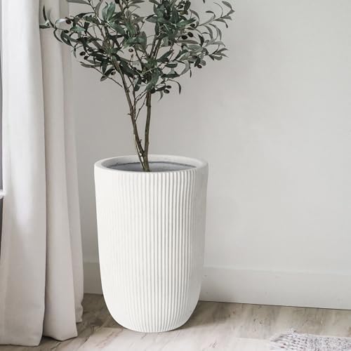 Oakrain 18" Tall Planter White Large Indoor Outdoor Decorative Pot - Image 7