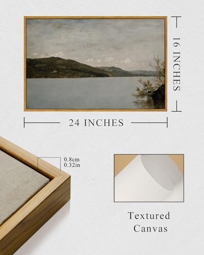 InSimSea Framed Canvas Wall Art Vintage Decor, Classical Landscape Paintings Artwork, Large Prints, Vintage Nature Decor, Retro Wall Decoration for Bedroom Living Room Bathroom, 16"x24" - Image 5