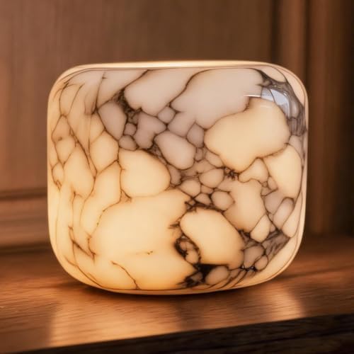 Natural Marble Table Lamp, Rechargeable Slap Bedside Lamp, 3 Way Dimmable USB-C Night Light, IPX4 Water Resistant Cordless Warm LED Lamp for Bedroom Desk Camping, Home Decor for Living Rooms by Unknown
