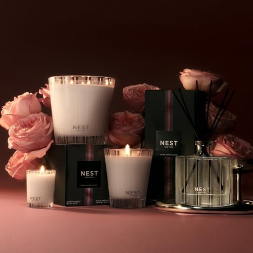 NEST New York Reed Diffuser, Rose Noir & Oud - 5.9 fl oz - Fragrance for Up to 90 Days - Reusable, Refillable Glass Holder - Includes 8 All-Natural Reed Sticks - Flame Free - Image 7