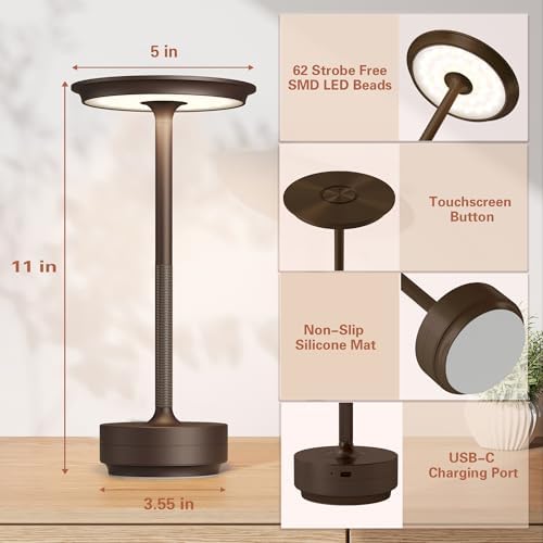 Cordless Table Lamp,USB Portable Rechargeable 5000mAh - Image 2