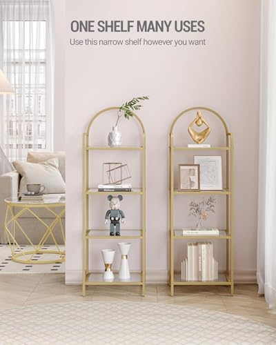 Hzuaneri Bookcase Bookshelf, Tempered Glass Bookshelves - Image 3