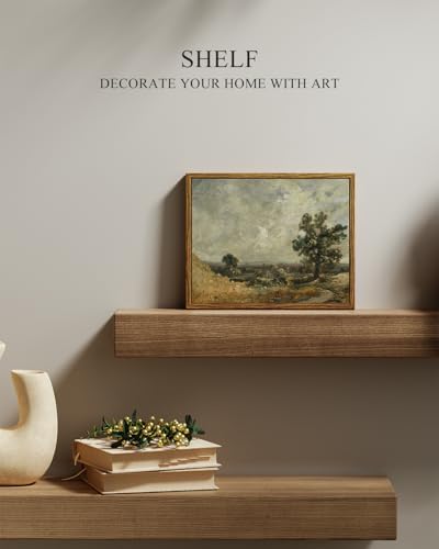 InSimSea Framed Canvas Wall Art, Vintage Landscape Painting, Rustic Nature Scenery Decor for Living Room Shelf Hallway,10x8 in, Earth Tones - Image 2