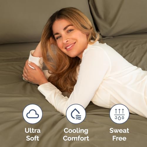 Short Queen Size 4 Piece Bed Sheet Set - RV Short Queen Sheets - Khaki - Image 4